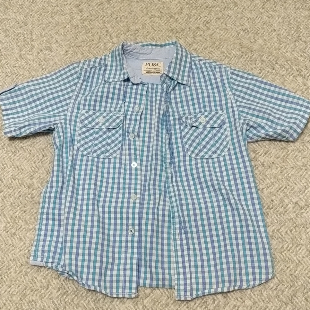 PD&C BOYS Size 7 short sleeve button down shirt